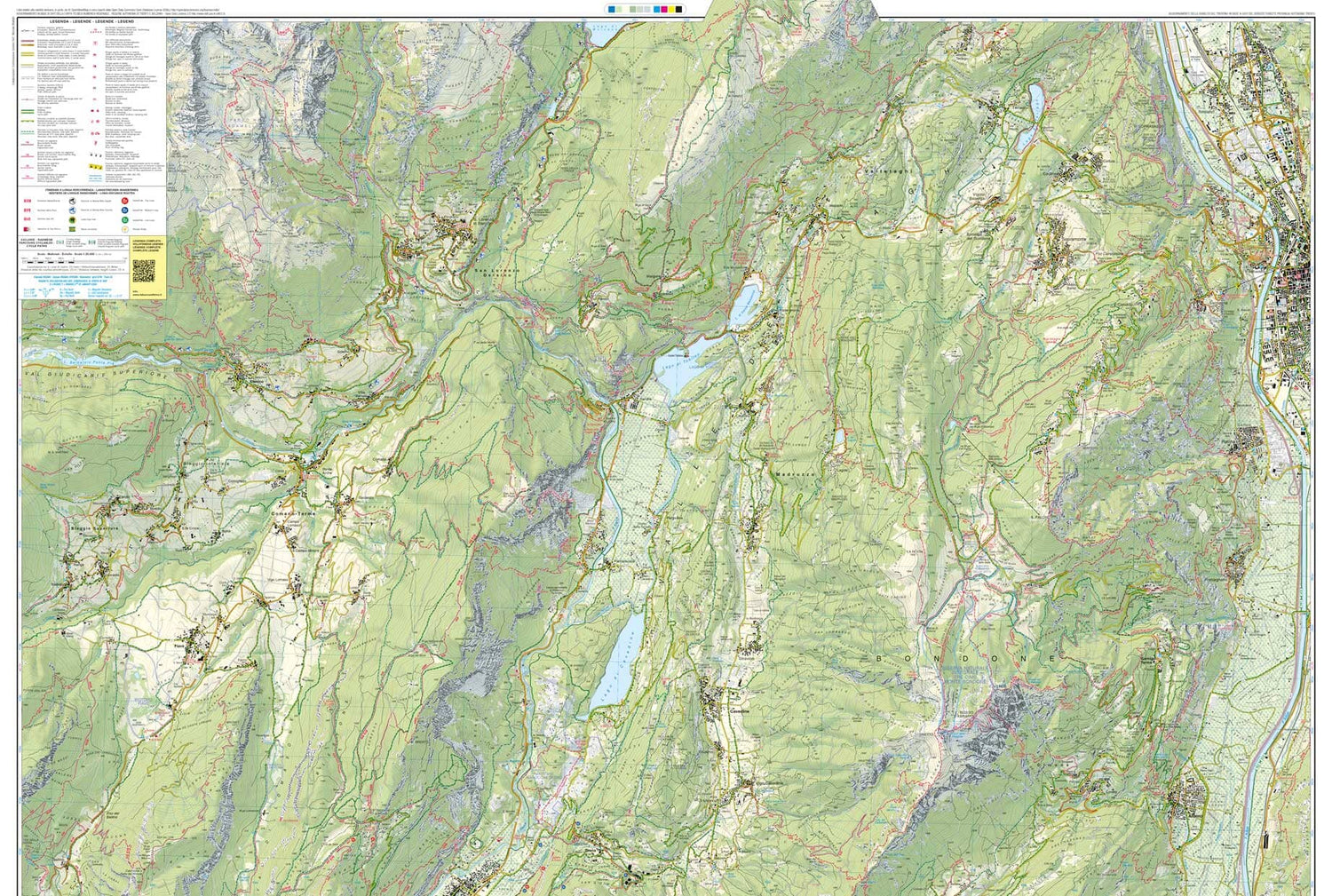 Carte de randonnée n° 55 - Vallée de Sarca, d'Arco et Riva del Garda (Italie) | Tabacco carte de randonnée Tabacco