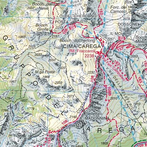 Carte de randonnée n° 56 - Piccole Dolomiti, Pasubio, Carega (Italie) | Tabacco carte pliée Tabacco 