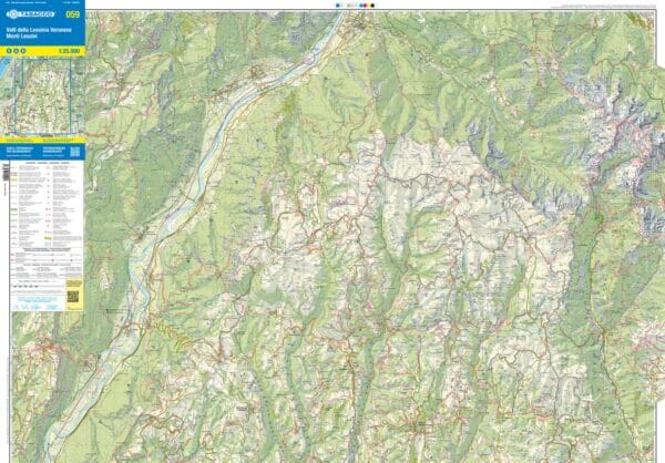 Carte de randonnée n° 59 - Valli della Lessinia, Veronese, Monti Lessini | Tabacco carte de randonnée Tabacco