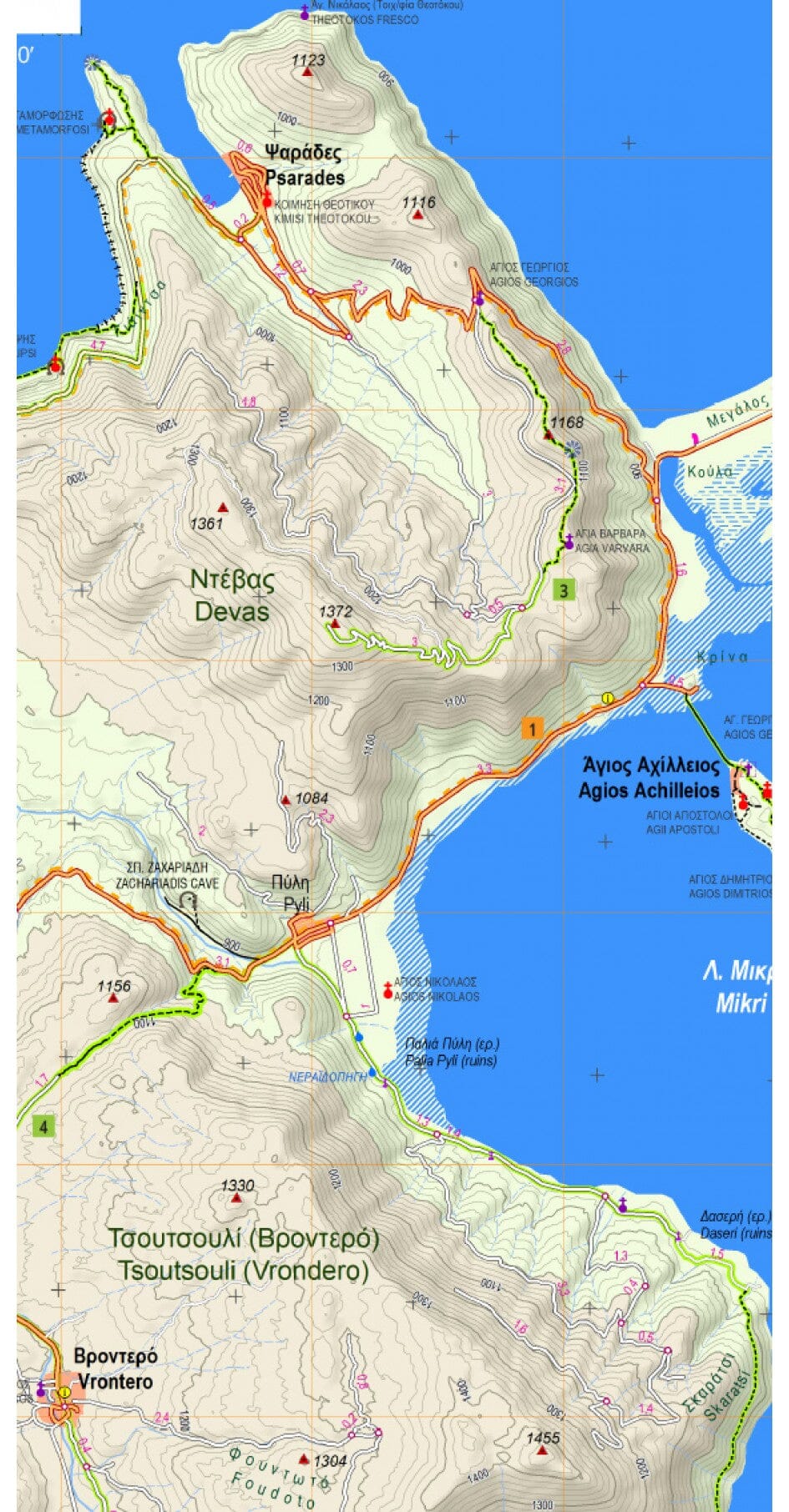Carte de randonnée n° 6.2 - Prespa, Vitsi, Voras (Grèce) | Anavasi carte de randonnée Anavasi 