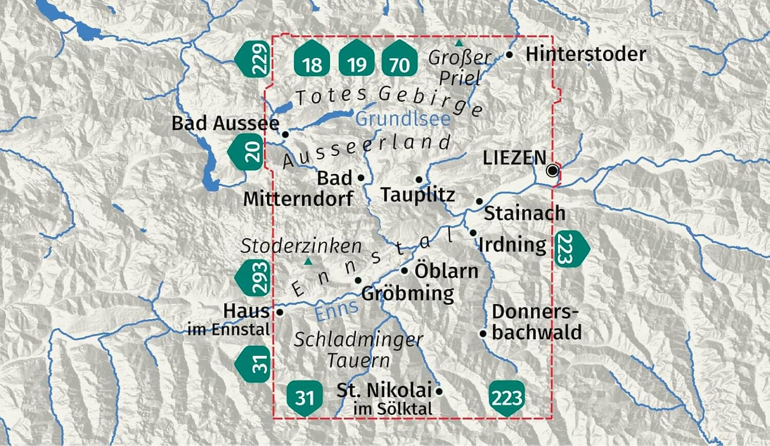 Carte de randonnée n° 68 - Ausseerland, Ennstal, Tuapiltz (Autriche) | Kompass carte de randonnée Kompass 