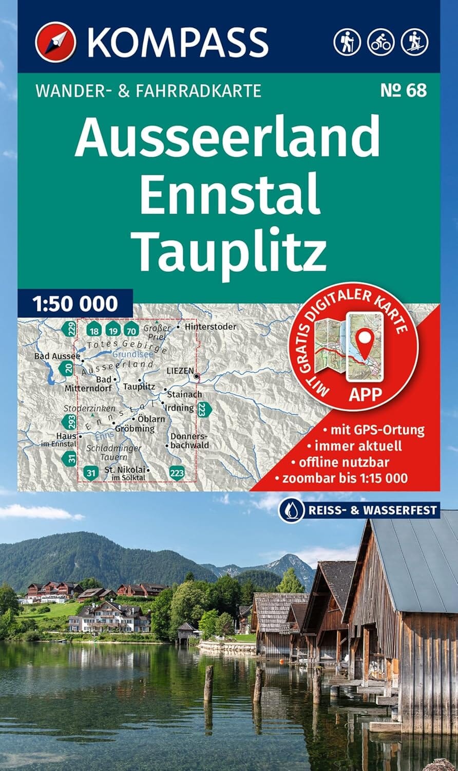 Carte de randonnée n° 68 - Ausseerland, Ennstal, Tuapiltz (Autriche) | Kompass carte de randonnée Kompass 