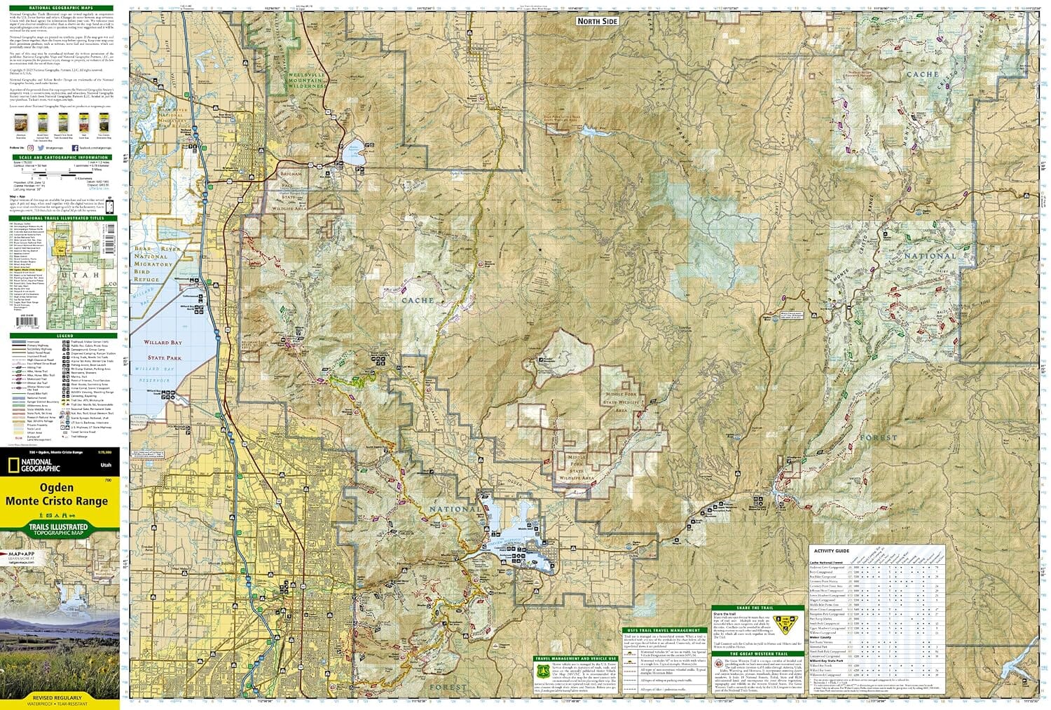 Carte de randonnée n° 700 - Ogden Monte Cristo Range (Utah) | National Geographic carte de randonnée National Geographic 