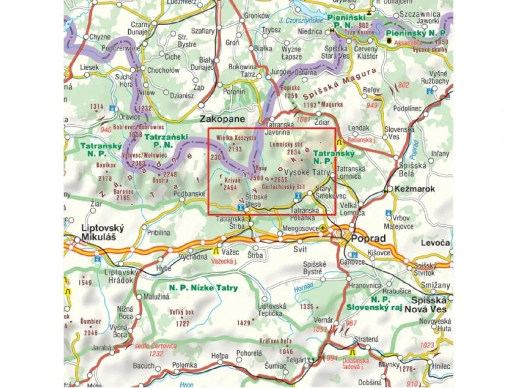 Carte de randonnée n° 701 - Haut Tatras (Slovaquie) | Shocart carte de randonnée Shocart 