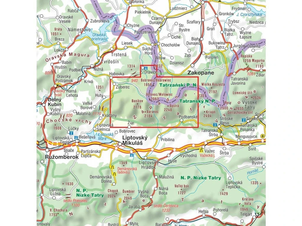 Carte de randonnée n° 702 - Tatras ouest (Slovaquie) | Shocart carte de randonnée Shocart 