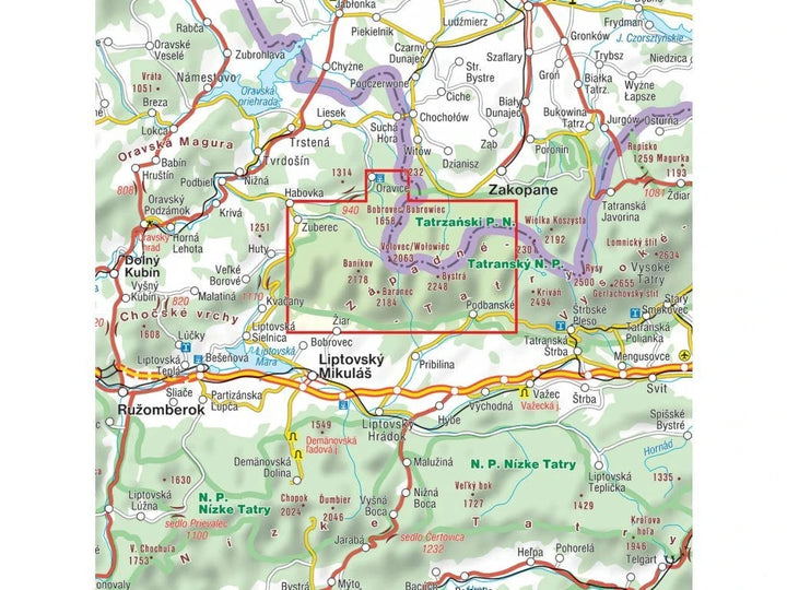 Carte de randonnée n° 702 - Tatras ouest (Slovaquie) | Shocart carte de randonnée Shocart 