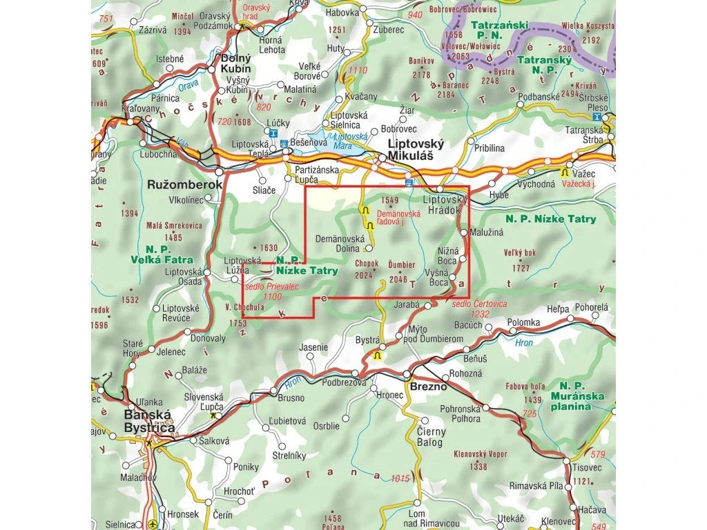 Carte de randonnée n° 703 - Basses Tatras (Slovaquie) | Shocart carte de randonnée Shocart 