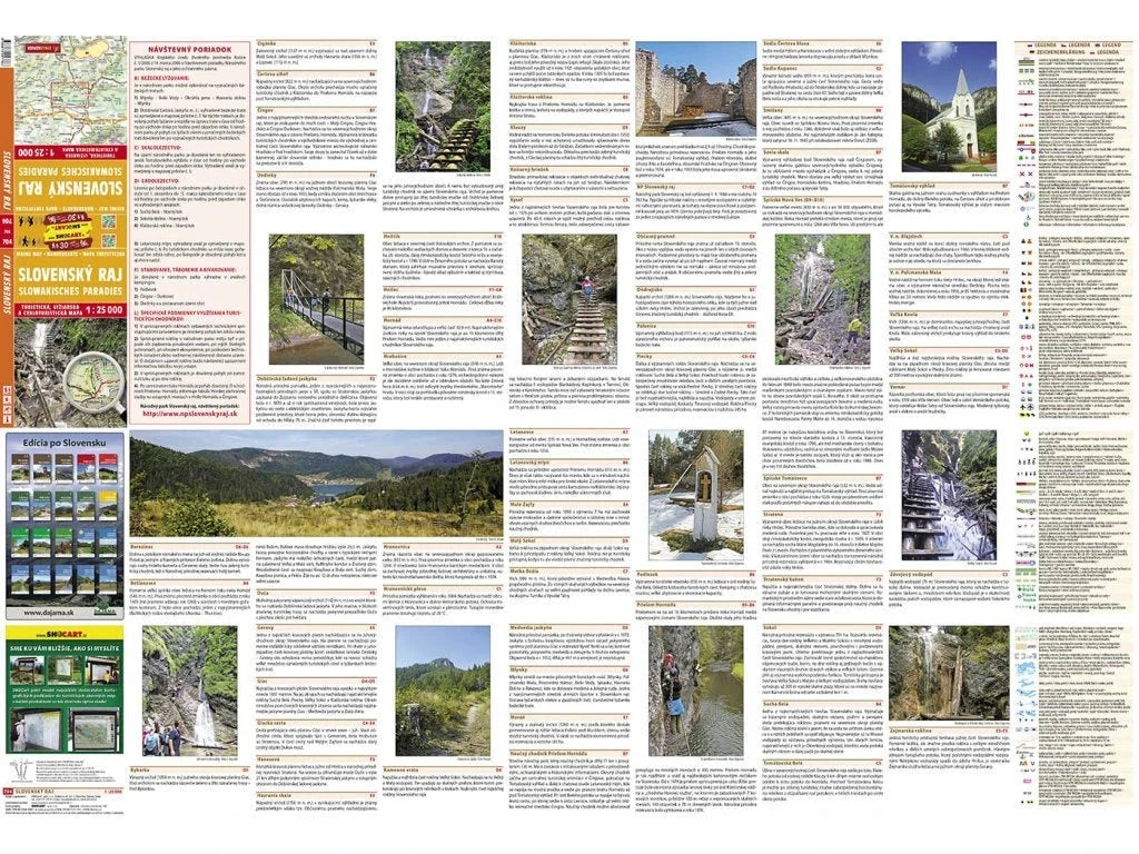 Carte de randonnée n° 704 - Slovenský Raj / Parc national du Paradis slovaque (Slovaquie) | Shocart carte de randonnée Shocart 