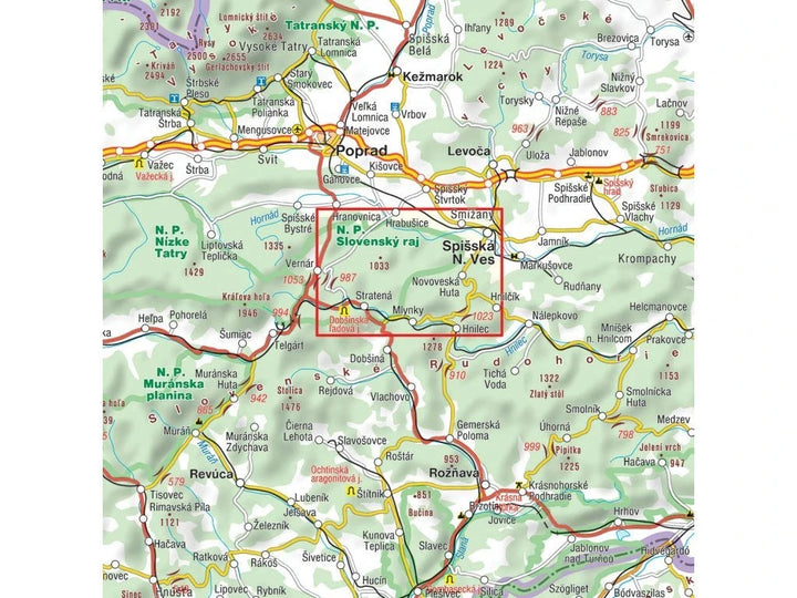 Carte de randonnée n° 704 - Slovenský Raj / Parc national du Paradis slovaque (Slovaquie) | Shocart carte de randonnée Shocart 