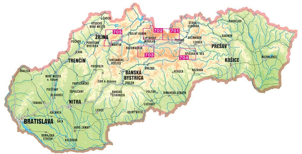 Carte de randonnée n° 701 - Haut Tatras (Slovaquie) | Shocart carte de randonnée Shocart