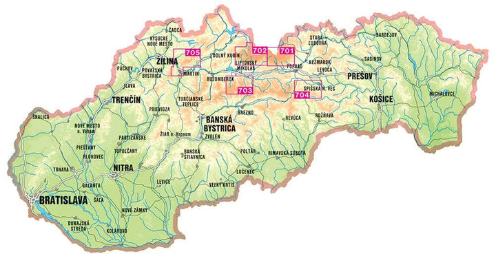 Carte de randonnée n° 704 - Slovenský Raj / Parc national du Paradis slovaque (Slovaquie) | Shocart carte de randonnée Shocart 