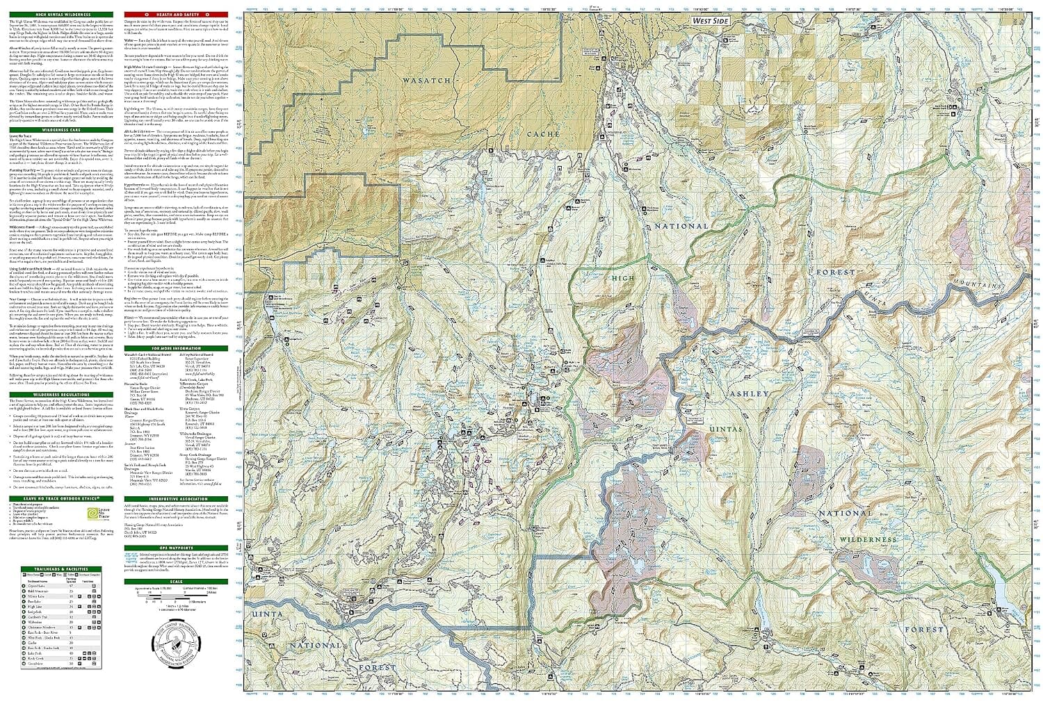 Carte de randonnée n° 711 - Hautes Uintas (Utah) | National Geographic carte de randonnée National Geographic 