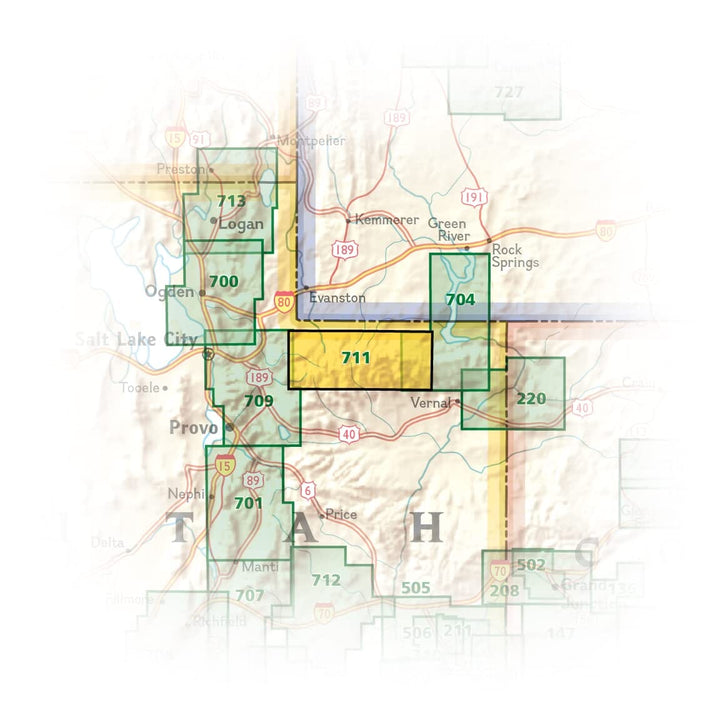 Carte de randonnée n° 711 - Hautes Uintas (Utah) | National Geographic carte de randonnée National Geographic 
