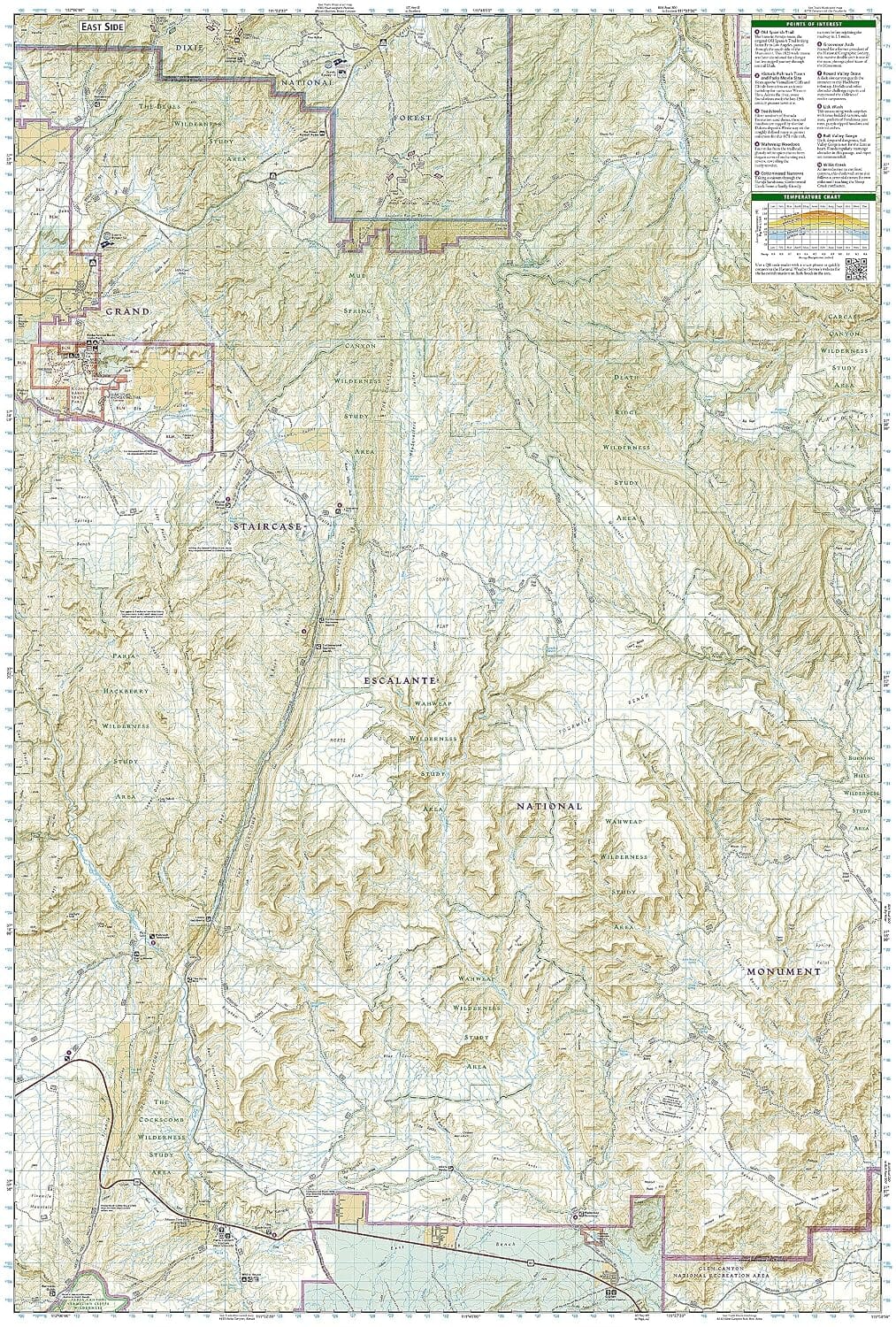 Carte de randonnée n° 714 - Grand Staircase, Paunsaugunt Plateau (Utah) | National Geographic carte de randonnée National Geographic 