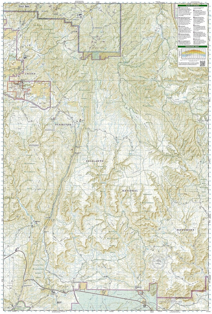 Carte de randonnée n° 714 - Grand Staircase, Paunsaugunt Plateau (Utah) | National Geographic carte de randonnée National Geographic 