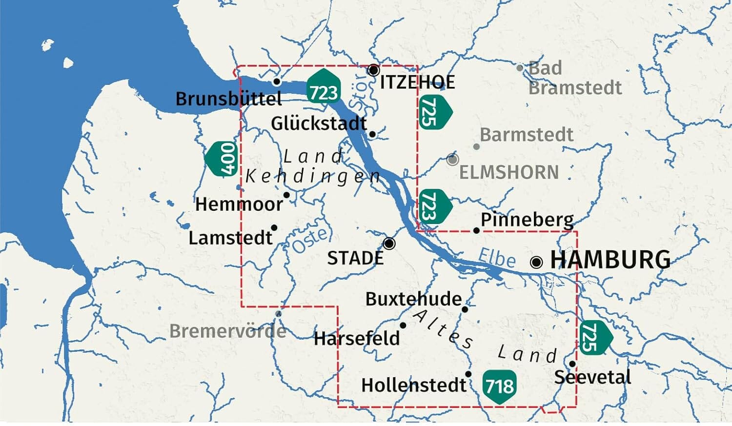 Carte de randonnée n° 726 - Hamburg, Altes Land (Allemagne) | Kompass carte de randonnée Kompass 