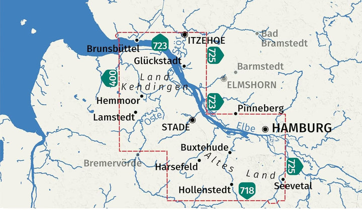 Carte de randonnée n° 726 - Hamburg, Altes Land (Allemagne) | Kompass carte de randonnée Kompass 