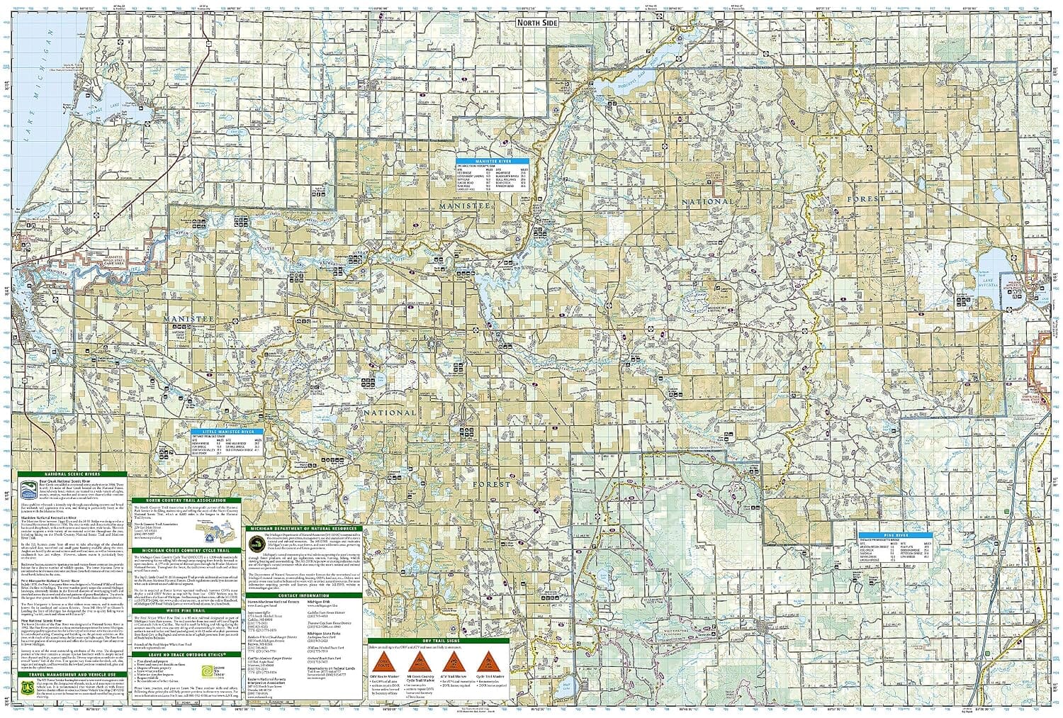 Carte de randonnée n° 758 - Forêt nationale de North Manistee (Michigan) | National Geographic carte de randonnée National Geographic 
