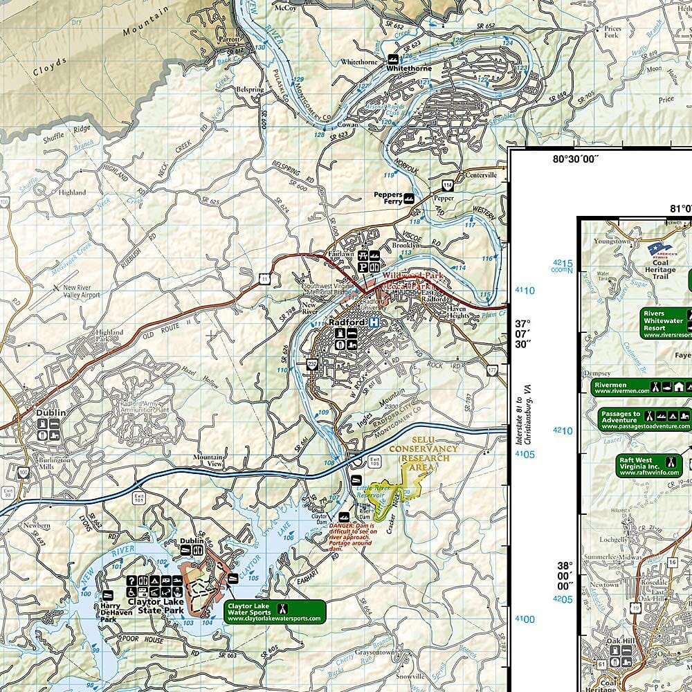 Carte de randonnée n° 773 - New River Blueway (Caroline du Nord, Virginie) | National Geographic carte de randonnée National Geographic 