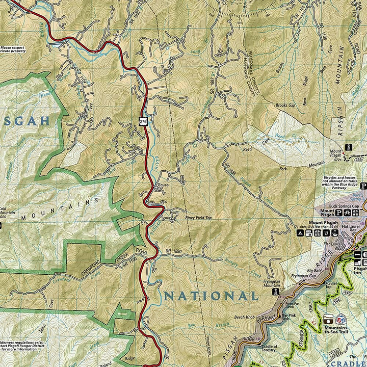 Carte de randonnée n° 780 - Pisgah Ranger District, Pisgah National Forest (North Carolina) | National Geographic carte de randonnée National Geographic 