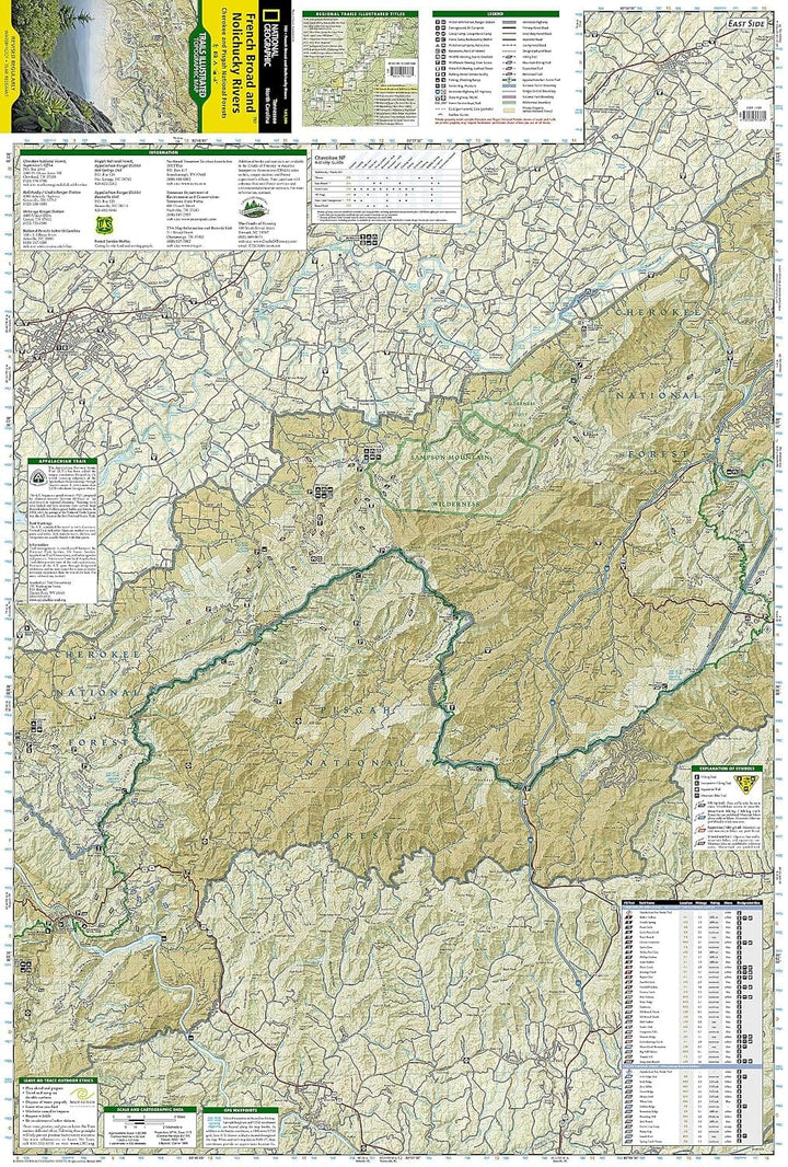 Carte de randonnée n° 782 - French Broad & Nolichucky Rivers, Cherokee & Nantahanla National Forests (Tennessee, North Carolina)| National Geographic carte de randonnée National Geographic 