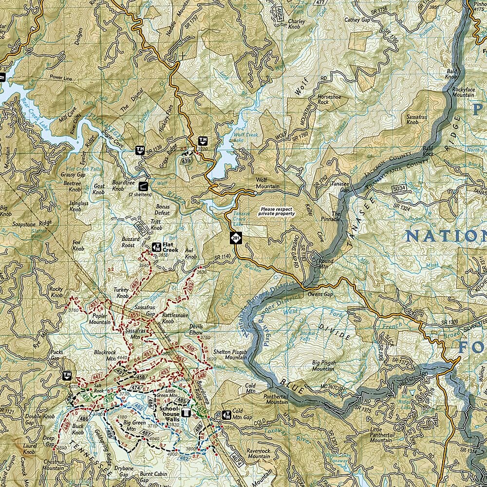 Carte de randonnée n° 785 - Gorges de Nantahala et Cullasaja, forêt nationale de Nantahanla (Caroline du Nord) | National Geographic carte de randonnée National Geographic 