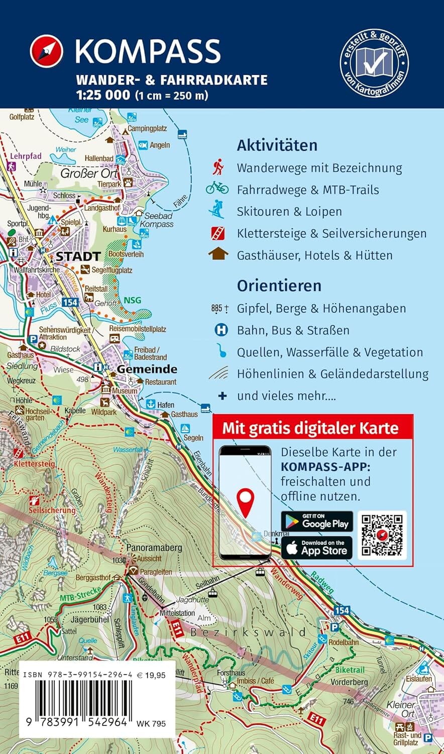 Carte de randonnée n° 795 - Alpes de Berhtesgaden et de Chiemgau (Allemagne) | Kompass carte de randonnée Kompass