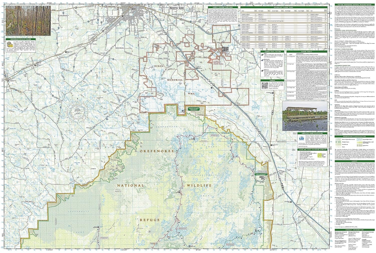 Carte de randonnée n° 795 - Okefenokee National Wildlife Refuge (Géorgie, USA) | National Geographic carte de randonnée National Geographic 