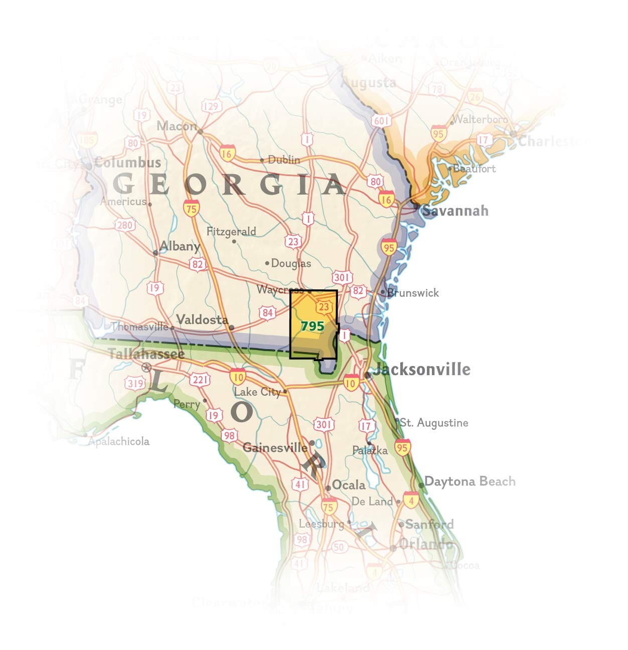 Carte de randonnée n° 795 - Okefenokee National Wildlife Refuge (Géorgie, USA) | National Geographic carte de randonnée National Geographic 