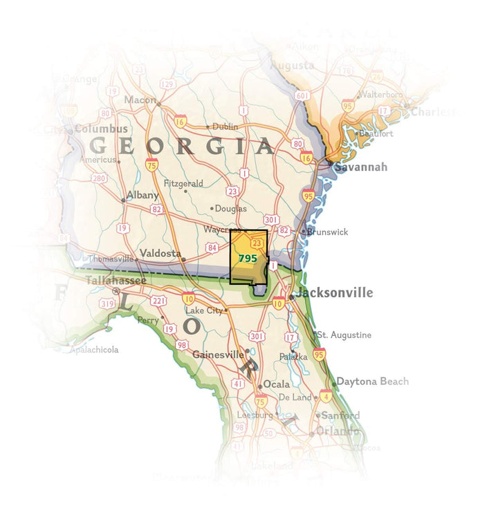 Carte de randonnée n° 795 - Okefenokee National Wildlife Refuge (Géorgie, USA) | National Geographic carte de randonnée National Geographic 