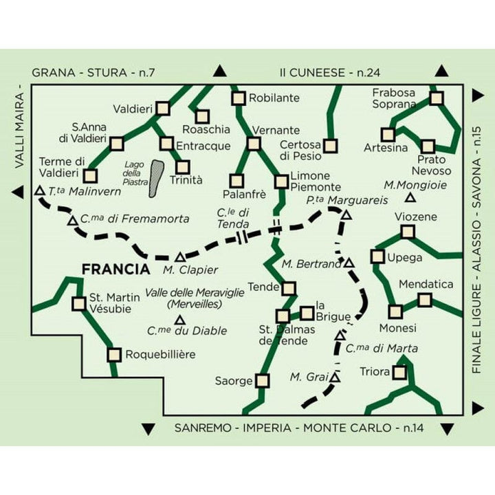 Carte de randonnée n° 8 - Alpi Marittime e Liguri | Istituto Geografico Centrale - 1/50 000 carte de randonnée Istituto Geografico Centrale 