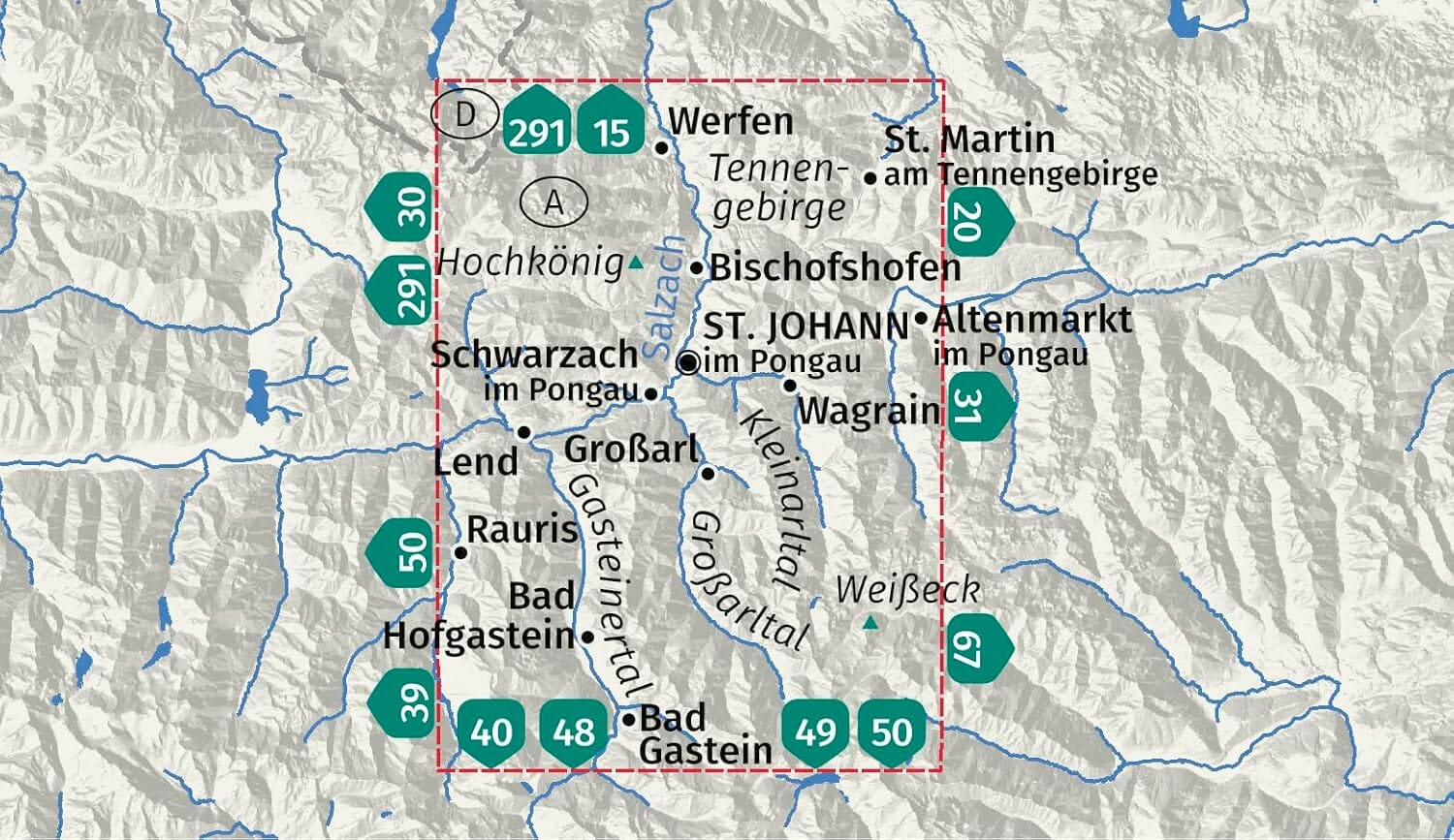 Carte de randonnée n° 80 - St-Johann, Salzburger Land (Autriche) | Kompass carte de randonnée Kompass