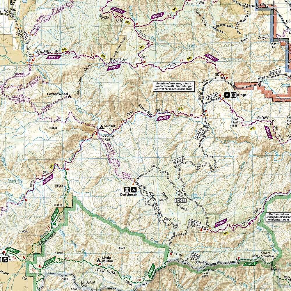 Carte de randonnée n° 812 - Los Padres National Forest, Est (Californie) | National Geographic carte de randonnée National Geographic 