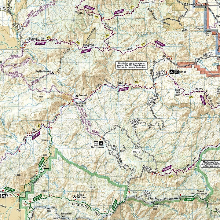 Carte de randonnée n° 812 - Los Padres National Forest, Est (Californie) | National Geographic carte de randonnée National Geographic 