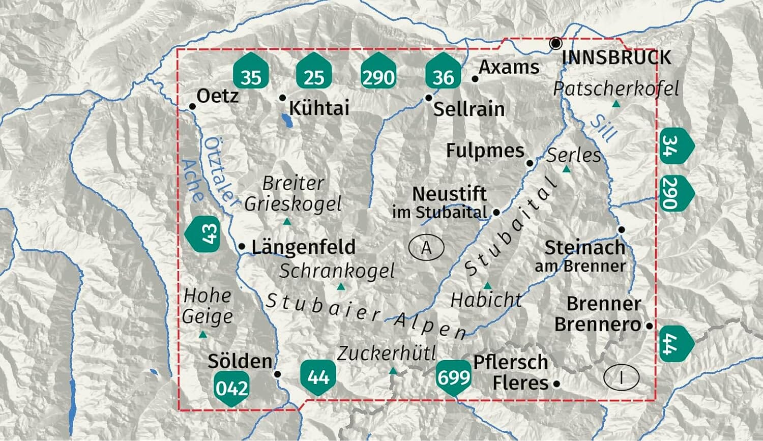 Carte de randonnée n° 83 - Stubaier Alpen (Autriche) | Kompass carte de randonnée Kompass 