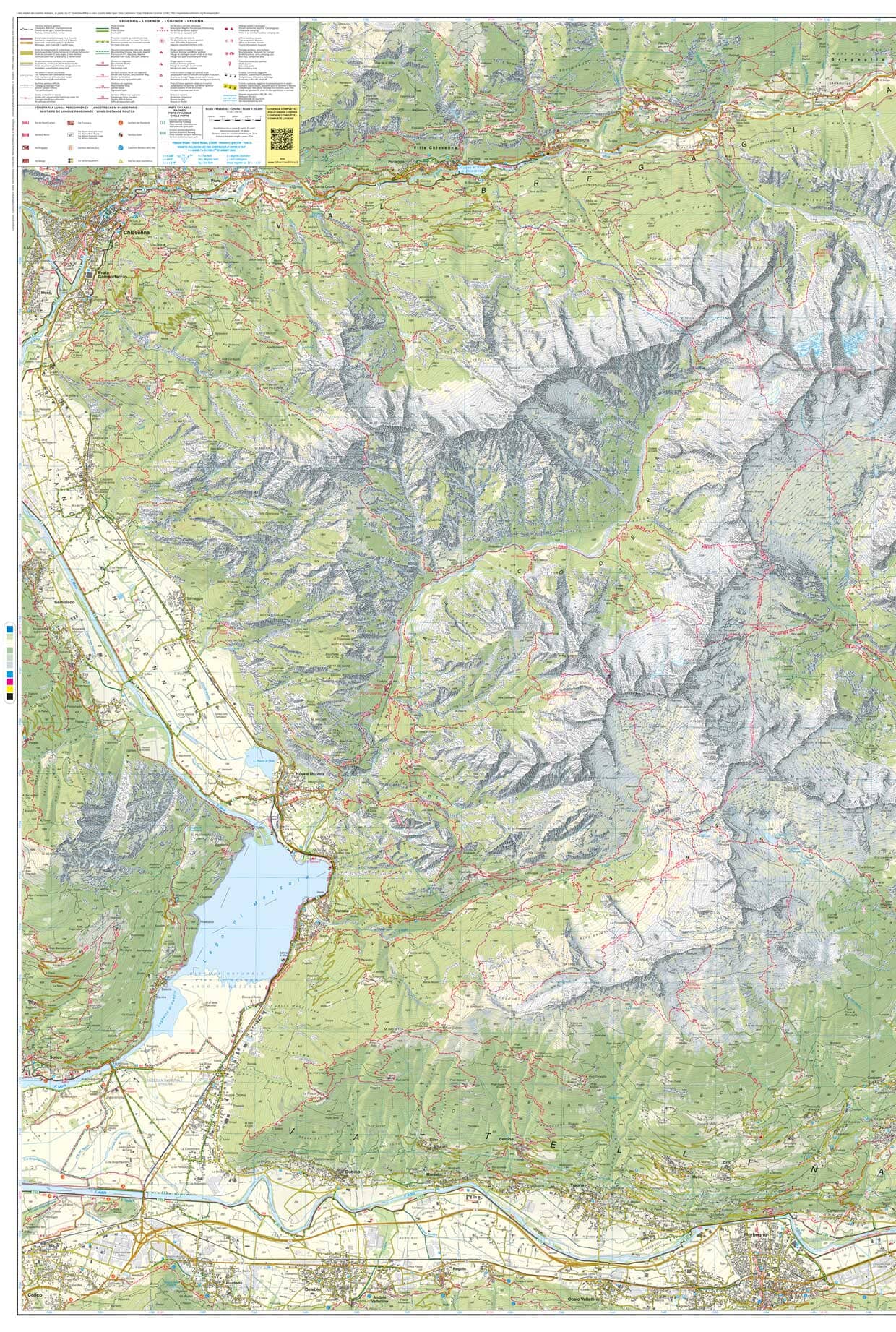 Carte de randonnée n° 84 - Val Masino, Val di Mello, Val Coderara (Italie) | Tabacco carte de randonnée Tabacco