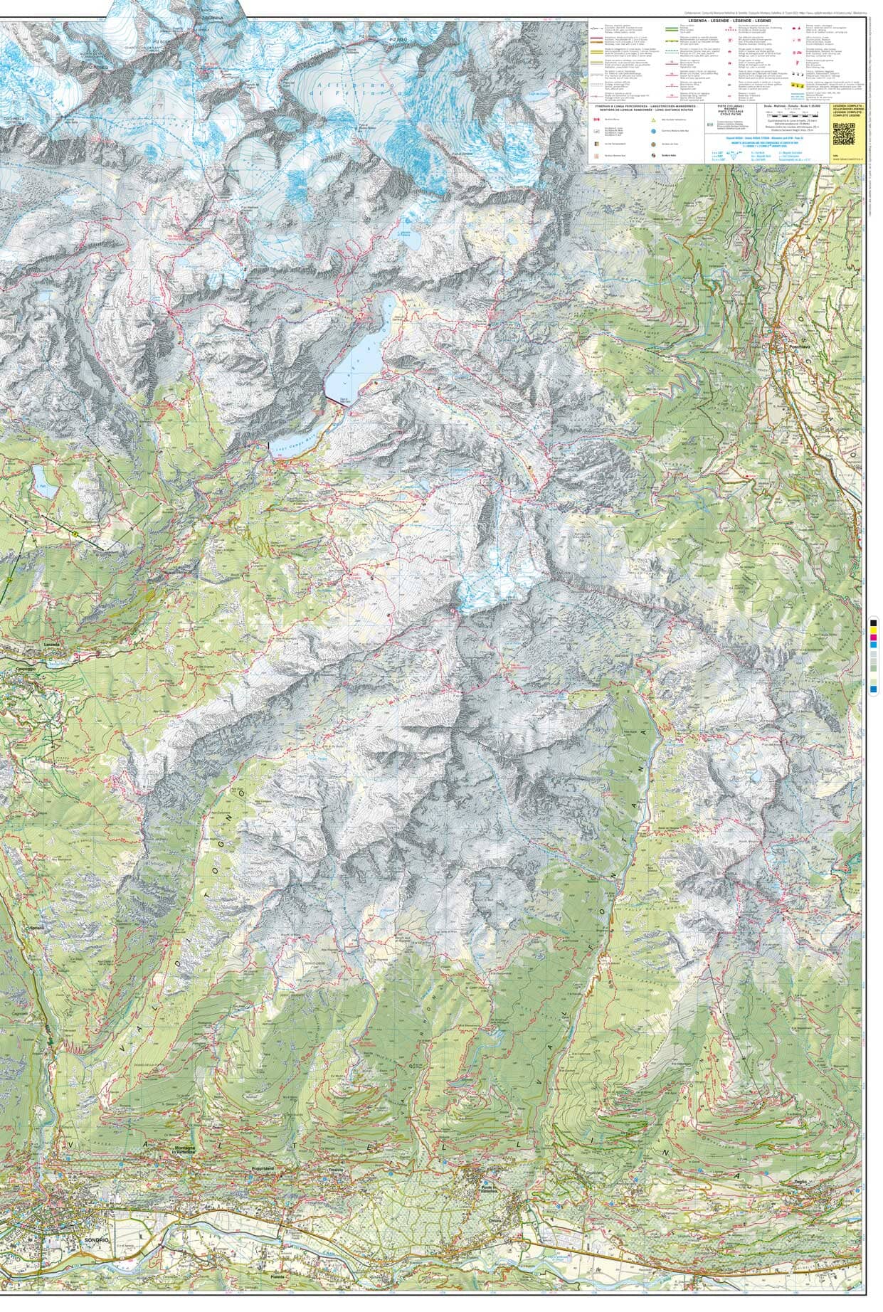 Carte de randonnée n° 85 - Bernina, Valmalenco, Sondrio (Italie) | Tabacco carte de randonnée Tabacco