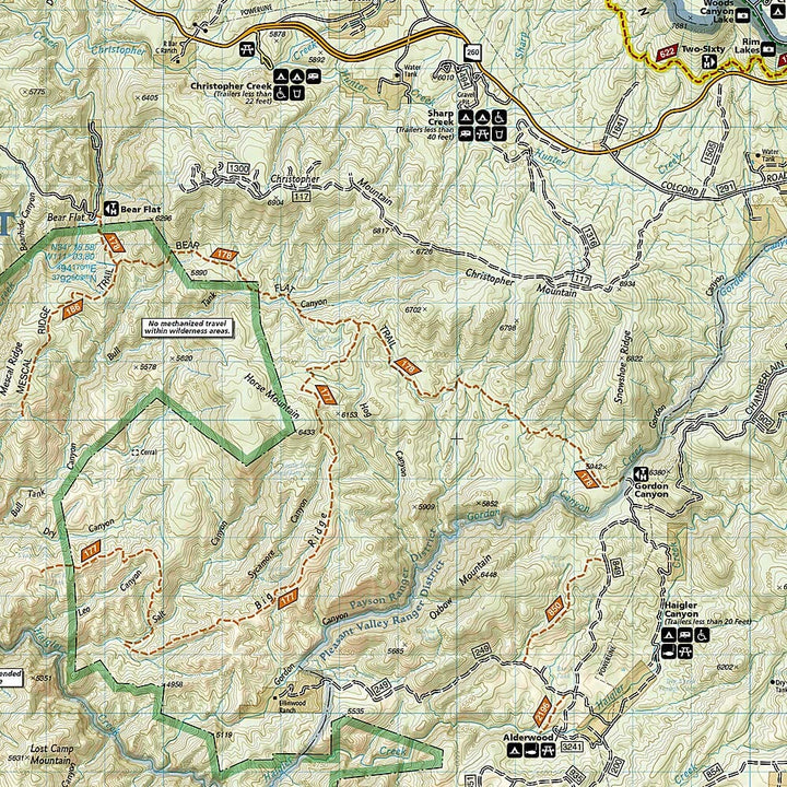 Carte de randonnée n° 852 - Hellsgate, Salome & Sierra Ancha Wilderness Areas - Apache - Sitgreaves, Coconino & Tonto National Forest (Arizona) | National Geographic carte de randonnée National Geographic 