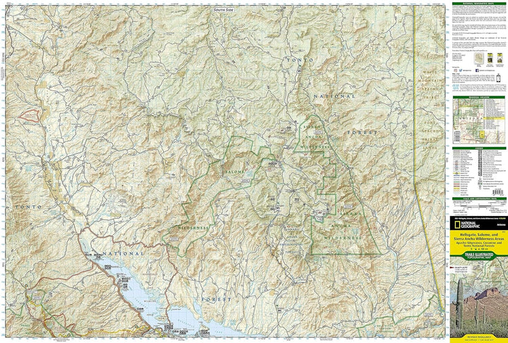 Carte de randonnée n° 852 - Hellsgate, Salome & Sierra Ancha Wilderness Areas - Apache - Sitgreaves, Coconino & Tonto National Forest (Arizona) | National Geographic carte de randonnée National Geographic 