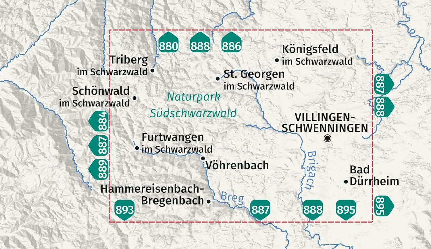 Carte de randonnée n° 885 - St. Georgen, Triberg, Forêt Noire Sud (Allemagne) | Kompass carte de randonnée Kompass