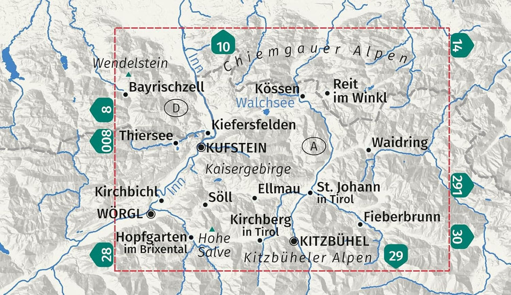 Carte de randonnée n° 9 - Kaisergebirge (Tyrol, Autriche) | Kompass carte pliée Kompass 