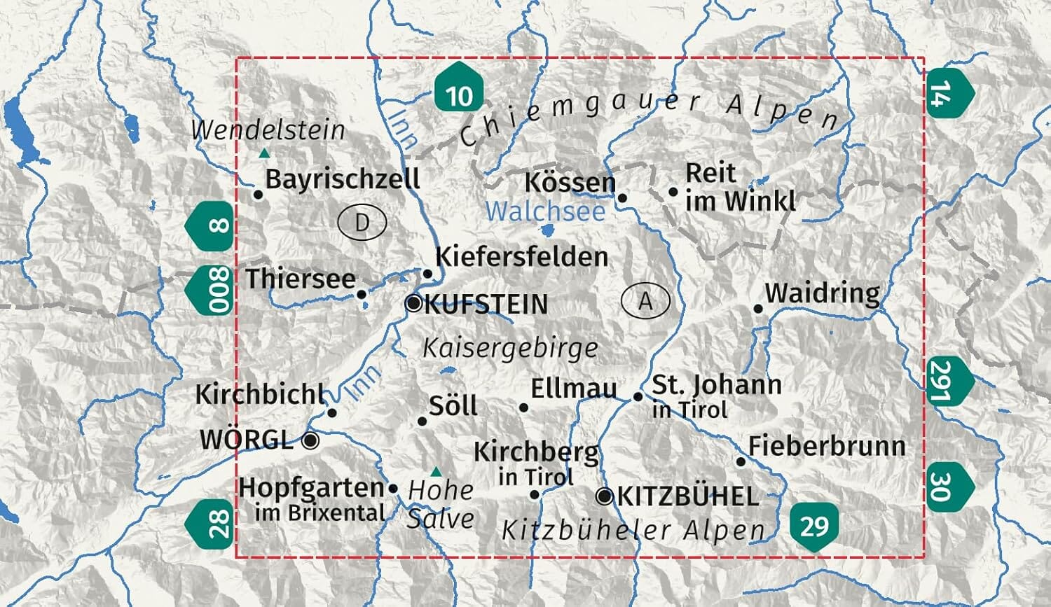 Carte de randonnée n° 9 - Kaisergebirge (Tyrol, Autriche) | Kompass carte de randonnée Kompass