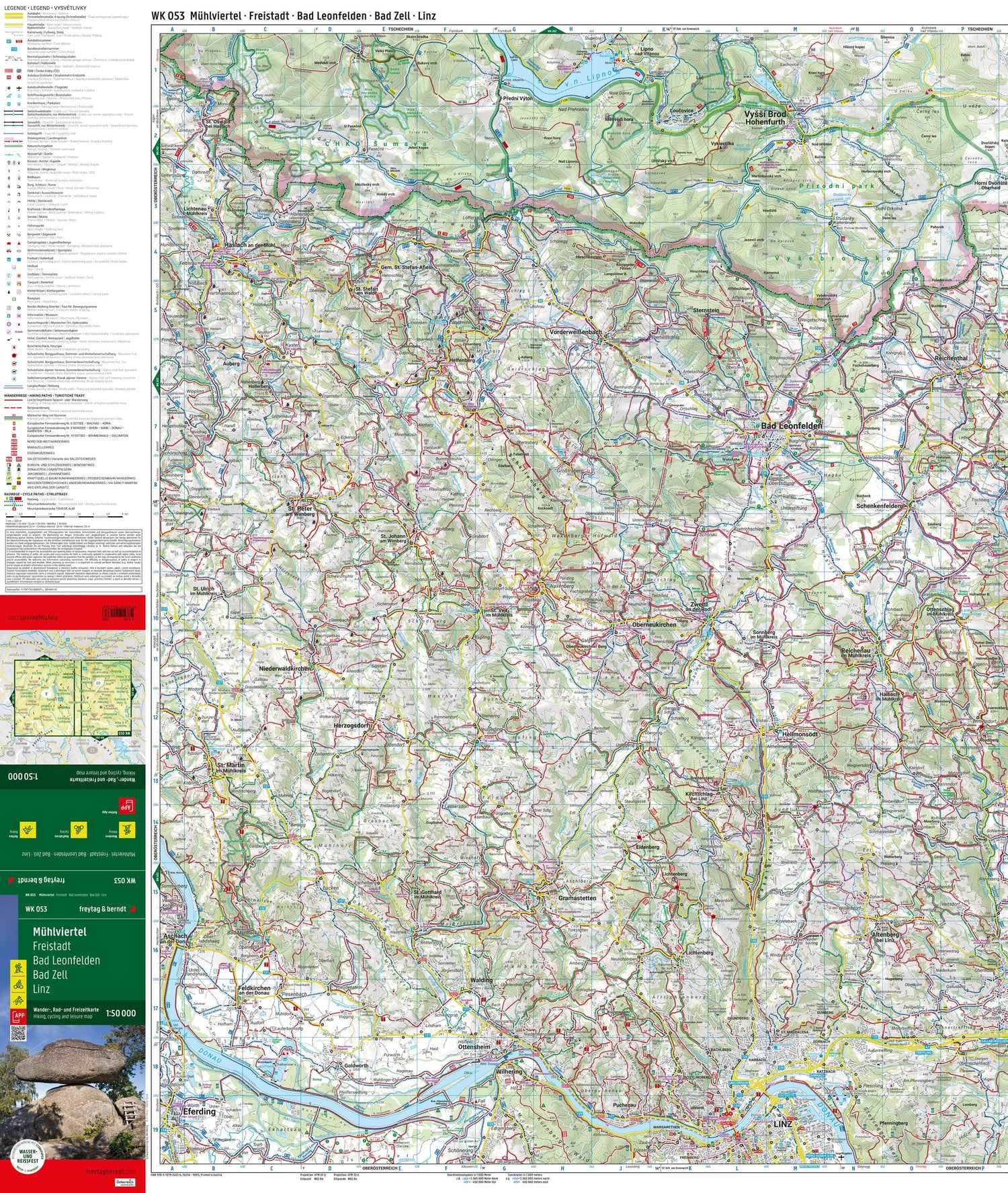 Carte de randonnée n° WK053 - Mühlviertel - Freistadt - Bad Leonfelden - Bad Zell (Alpes autrichiennes) | Freytag & Berndt carte de randonnée Freytag & Berndt