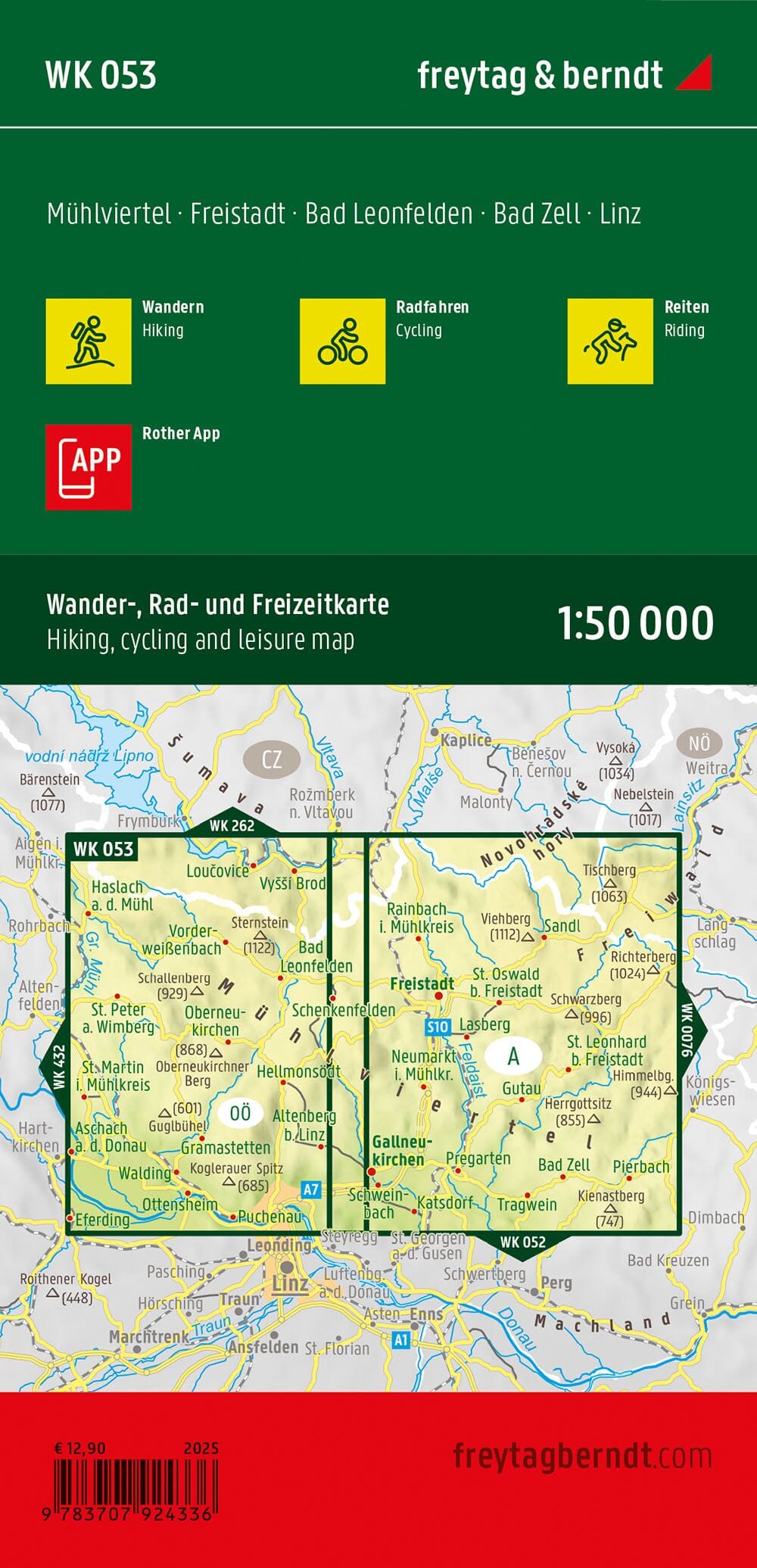 Carte de randonnée n° WK053 - Mühlviertel - Freistadt - Bad Leonfelden - Bad Zell (Alpes autrichiennes) | Freytag & Berndt carte de randonnée Freytag & Berndt