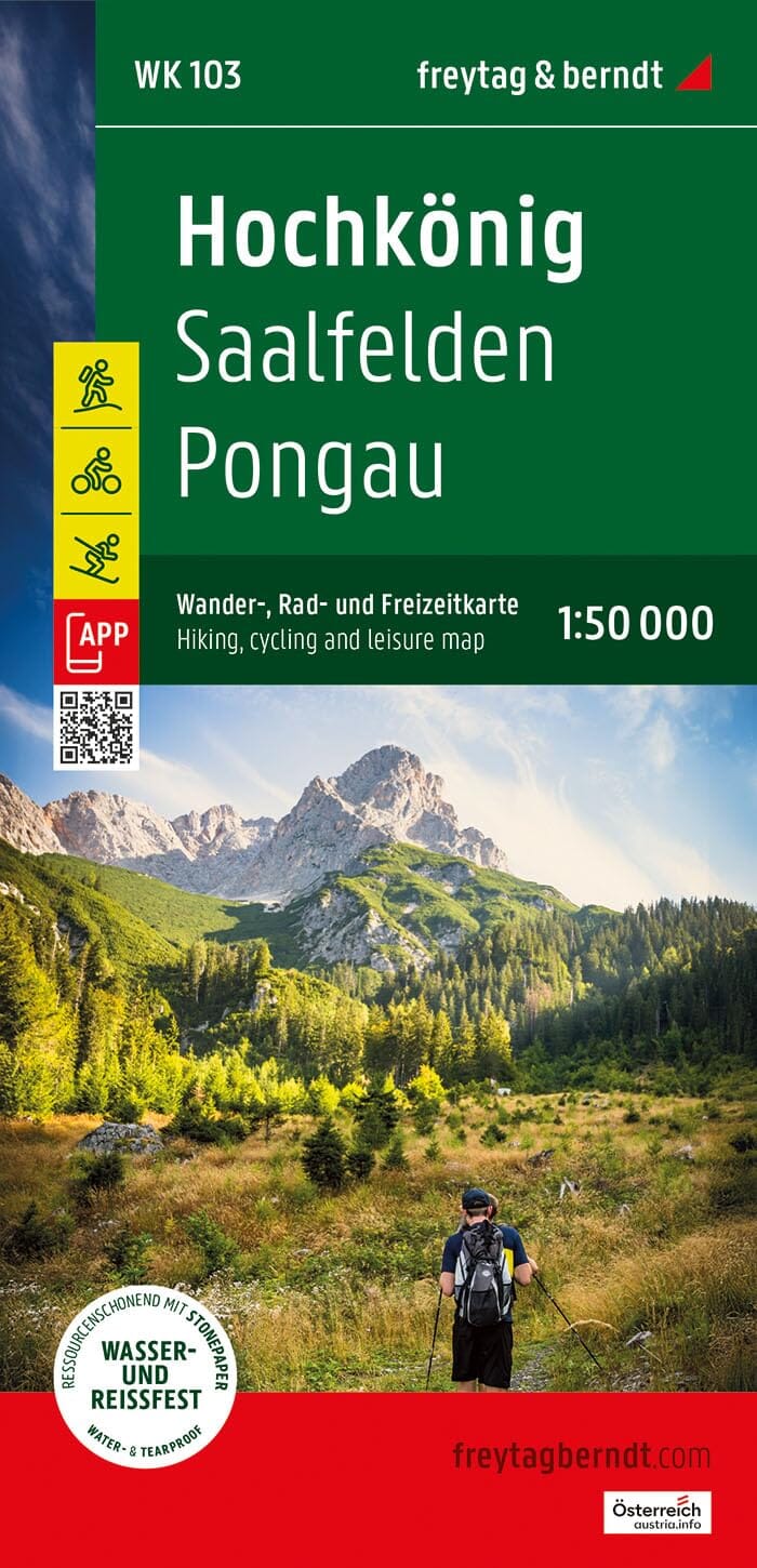 Carte de randonnée n° WK103 - Hochkönig, Saalfelden, Pongau (Alpes autrichiennes) | Freytag & Berndt carte de randonnée Freytag & Berndt 