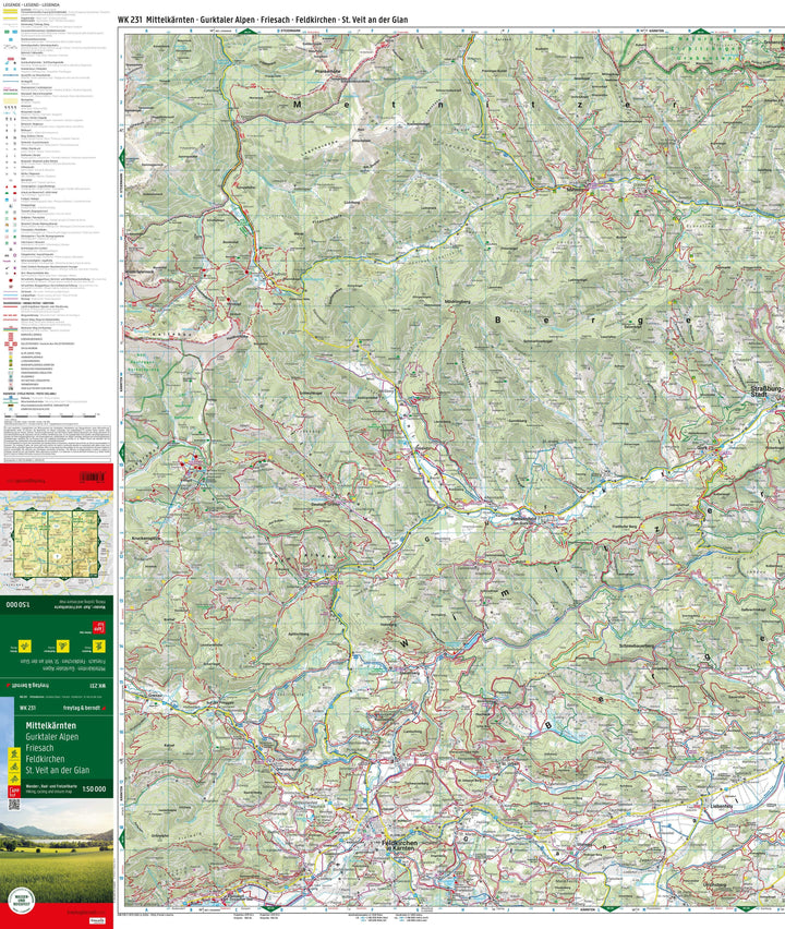 Carte de randonnée n° WK231 - Mittelkärnten - Gurlktaler Alpen - Friesach - Feldkirchen (Alpes autrichiennes)| Freytag & Berndt carte de randonnée Freytag & Berndt 