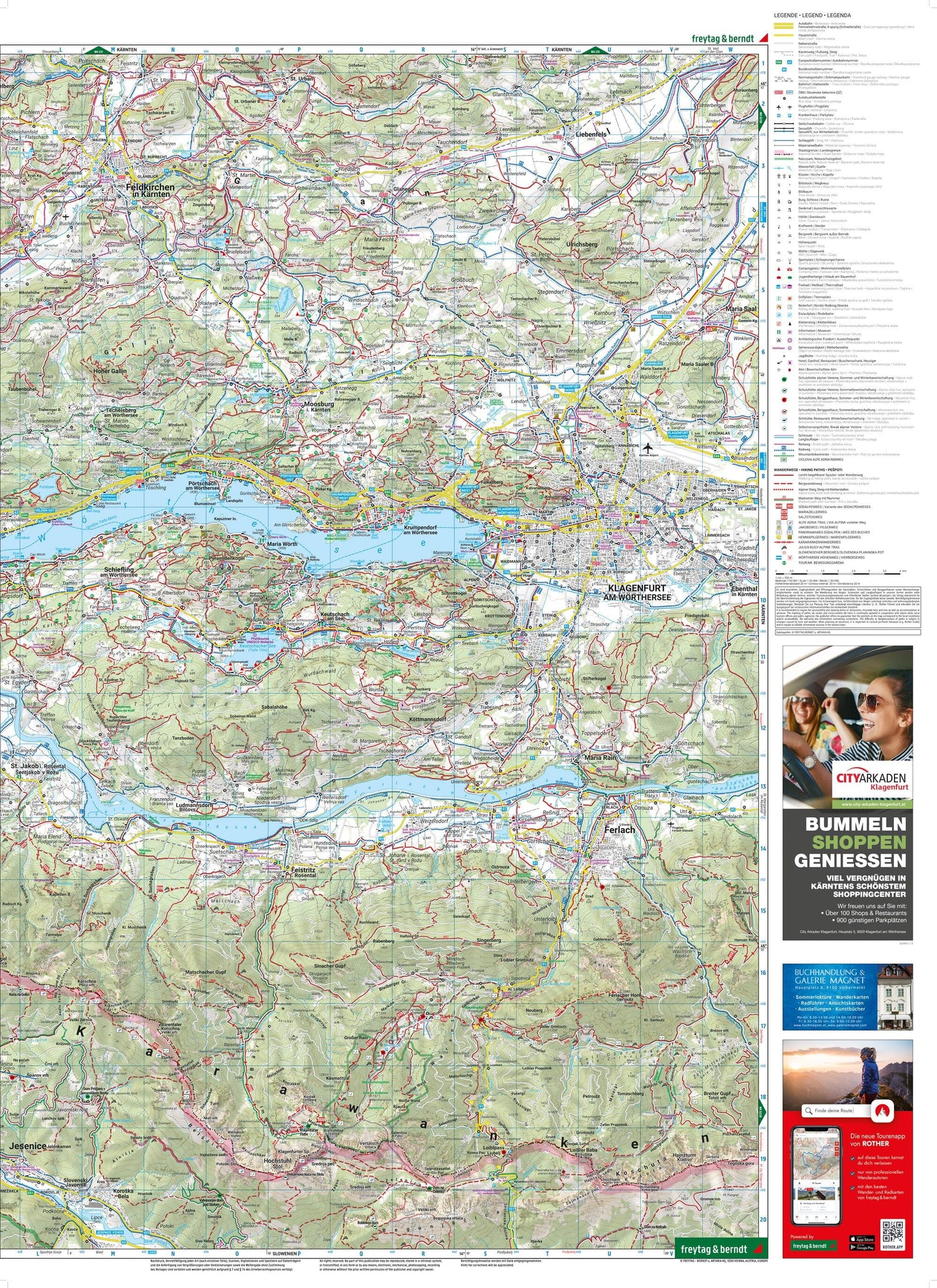 Carte de randonnée n° WK233 - Lacs de Carinthie, Karawanken, Villach, Klagenfurt (Autriche) | Freytag & Berndt carte de randonnée Freytag & Berndt