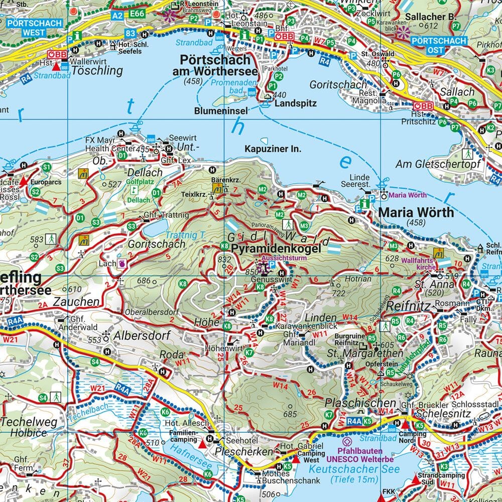 Carte de randonnée n° WK233 - Lacs de Carinthie, Karawanken, Villach, Klagenfurt (Autriche) | Freytag & Berndt carte de randonnée Freytag & Berndt