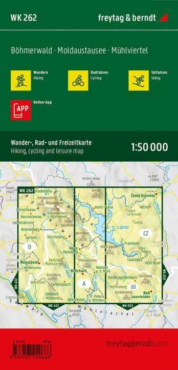 Carte de randonnée n° WK262 - Böhmerwald, Moldaustausee, Mühlviertel (Allemagne) | Freytag & Berndt (Copy) carte de randonnée Freytag & Berndt
