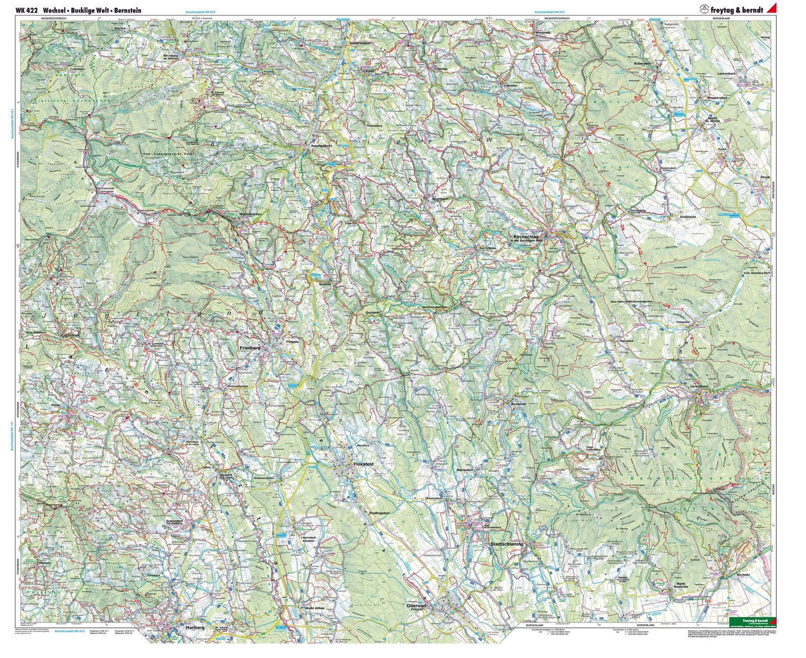 Carte de randonnée n° WK422 - Wechsel, Bucklige Welt, Bernstein (Alpes autrichiennes) | Freytag & Berndt carte de randonnée Freytag & Berndt 